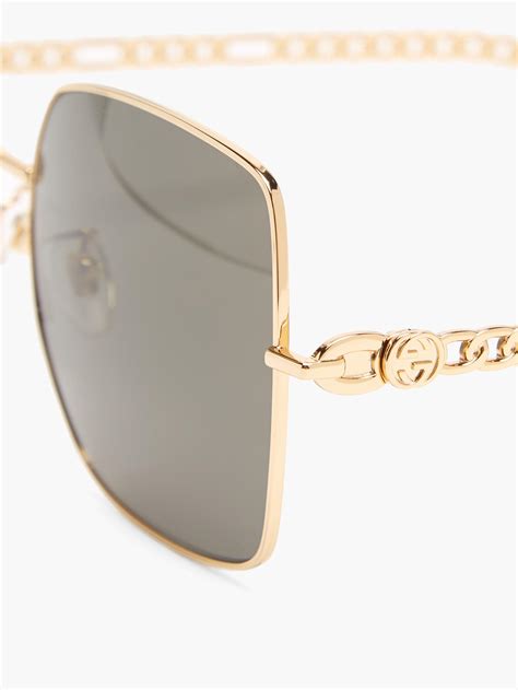 gucci square metal sunglasses.